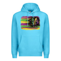 Ocean Blue mardi gras flag Premium Hoodie - CowGirlArtShop