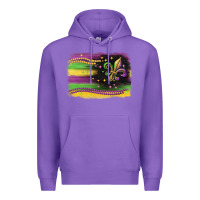Purple mardi gras flag Premium Hoodie - CowGirlArtShop