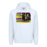 White mardi gras flag Premium Hoodie - CowGirlArtShop
