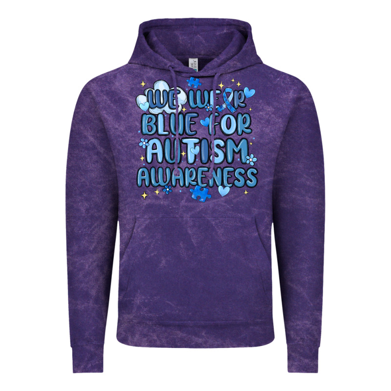 We Wear Blue For Autism Awareness Vintage Hoodie by MaliasSmallBusiness | Teevron