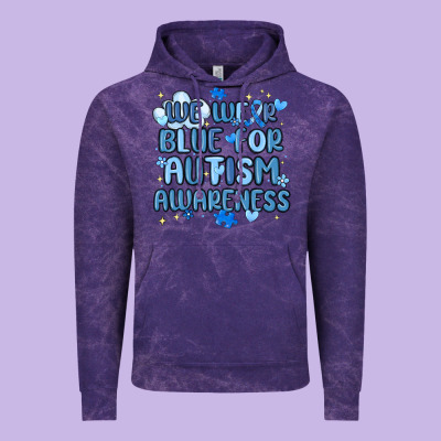 We Wear Blue For Autism Awareness Vintage Hoodie Designed By Maliassmallbusiness