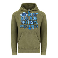 Vintage Olive we wear blue for autism awareness Vintage Hoodie - MaliasSmallBusiness