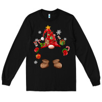 Black custom christmas gnome Long Sleeve Tee - MaliasSmallBusiness
