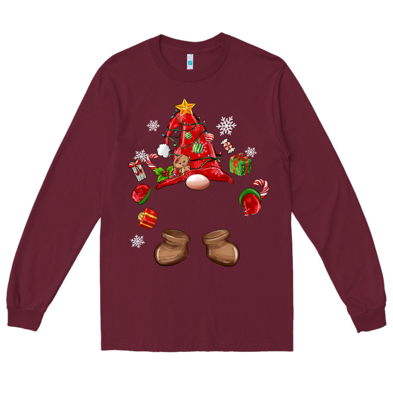 Custom Christmas Gnome Long Sleeve Tee by MaliasSmallBusiness | Teevron