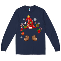 Navy custom christmas gnome Long Sleeve Tee - MaliasSmallBusiness