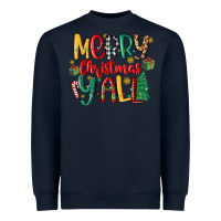Navy merry christmas y'all Heavyweight Sweatshirt - MaliasSmallBusiness