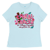 Baby Blue heal cancer Ladies Tee - AdoDesignShop