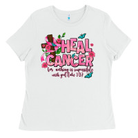 White heal cancer Ladies Tee - AdoDesignShop