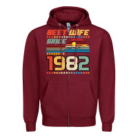 Burgundy Best Wife Since 1982 Zipper Hoodie - Bettercallsaul