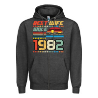 Charcoal Heather Best Wife Since 1982 Zipper Hoodie - Bettercallsaul