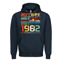 Navy Best Wife Since 1982 Zipper Hoodie - Bettercallsaul