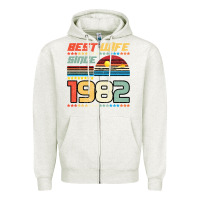 Oatmeal Heather Best Wife Since 1982 Zipper Hoodie - Bettercallsaul
