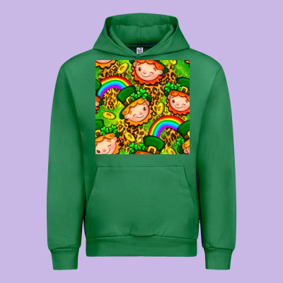 St. Patrick's Dwarf Seamless Pattern Digital Paper Urban Hoodie Designed By Bundleandbundleshop