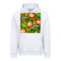 White St. Patrick's dwarf seamless pattern digital paper Urban Hoodie - BundleAndBundleShop