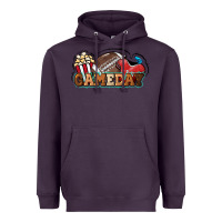 Plum Game day football popcorn Heavyweight Hoodie - HowdyJamesFarm