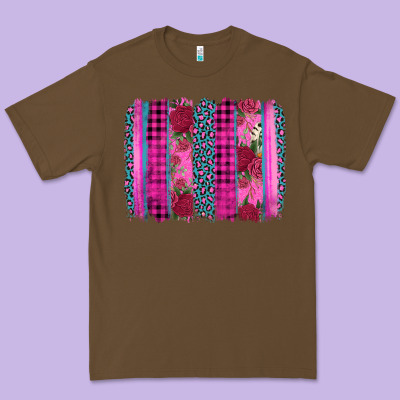 Valentine's Day Floral Leopard Brushstroke Premium Tee Designed By Adodesignshop