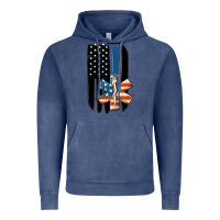 Vintage Denim ems american flag Vintage Hoodie - MaliasSmallBusiness
