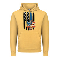 Vintage Mustard ems american flag Vintage Hoodie - MaliasSmallBusiness