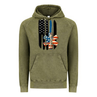 Vintage Olive ems american flag Vintage Hoodie - MaliasSmallBusiness