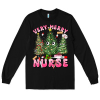 Black very merry nurse Long Sleeve Tee - MaliasSmallBusiness
