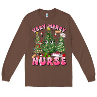 Chestnut very merry nurse Long Sleeve Tee - MaliasSmallBusiness