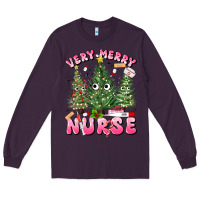 Plum very merry nurse Long Sleeve Tee - MaliasSmallBusiness