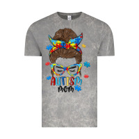 Cloud Rock messy bun autism mom Vintage Tee - MaliasSmallBusiness