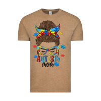 Vintage Coffee messy bun autism mom Vintage Tee - MaliasSmallBusiness