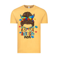Vintage Mustard messy bun autism mom Vintage Tee - MaliasSmallBusiness