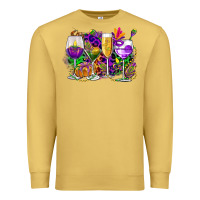 Antique Gold mardi gras wine glasses cowgirl Premium Sweatshirt - CowGirlArtShop