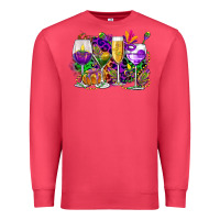 Cardinal mardi gras wine glasses cowgirl Premium Sweatshirt - CowGirlArtShop
