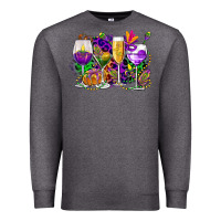 Charcoal Heather mardi gras wine glasses cowgirl Premium Sweatshirt - CowGirlArtShop