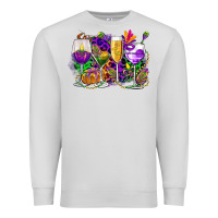 Dove Grey mardi gras wine glasses cowgirl Premium Sweatshirt - CowGirlArtShop