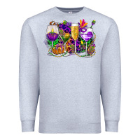 Heather Grey mardi gras wine glasses cowgirl Premium Sweatshirt - CowGirlArtShop