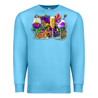 Ocean Blue mardi gras wine glasses cowgirl Premium Sweatshirt - CowGirlArtShop