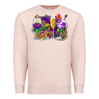 Pale Pink mardi gras wine glasses cowgirl Premium Sweatshirt - CowGirlArtShop