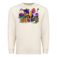 Sandshell mardi gras wine glasses cowgirl Premium Sweatshirt - CowGirlArtShop