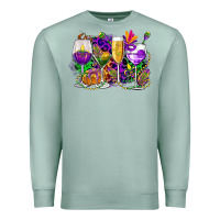 Seafoam mardi gras wine glasses cowgirl Premium Sweatshirt - CowGirlArtShop