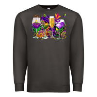 Smoke mardi gras wine glasses cowgirl Premium Sweatshirt - CowGirlArtShop