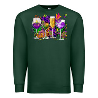 Sports Green mardi gras wine glasses cowgirl Premium Sweatshirt - CowGirlArtShop