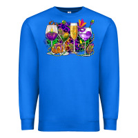 True Royal mardi gras wine glasses cowgirl Premium Sweatshirt - CowGirlArtShop