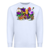 White mardi gras wine glasses cowgirl Premium Sweatshirt - CowGirlArtShop