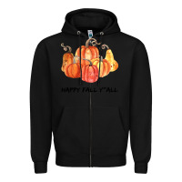 Black Happy Fall Y all Zipper Hoodie - Bettercallsaul