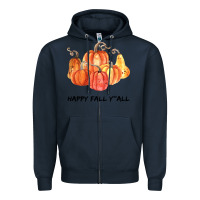 Navy Happy Fall Y all Zipper Hoodie - Bettercallsaul
