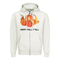 Oatmeal Heather Happy Fall Y all Zipper Hoodie - Bettercallsaul