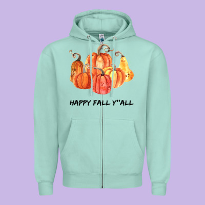 Happy Fall Y All Zipper Hoodie Designed By Bettercallsaul