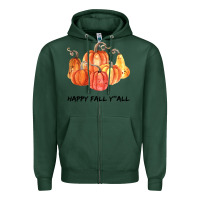 Sports Green Happy Fall Y all Zipper Hoodie - Bettercallsaul
