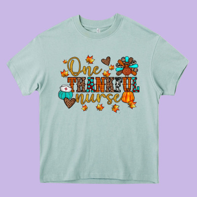 One Thankful Nurse Heavy Core Tee Designed By Jahusdesignshop