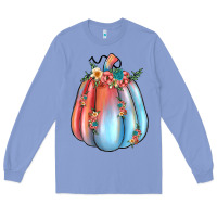 Colony Blue flowers pumpkin Long Sleeve Tee - JahusDesignShop