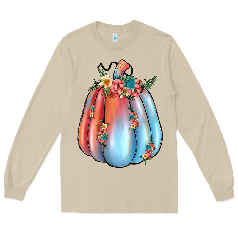 Flowers Pumpkin Long Sleeve Tee by JahusDesignShop | Teevron